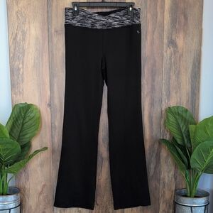 Danskin Black and Gray Design Waistband Leggings Stretch Pants S       C666